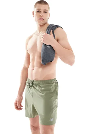 New Balance Performance 5 inch shorts in olive