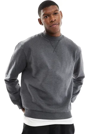 ASOS Premium heavyweight oversized sweatshirt 400gsm in charcoal marl