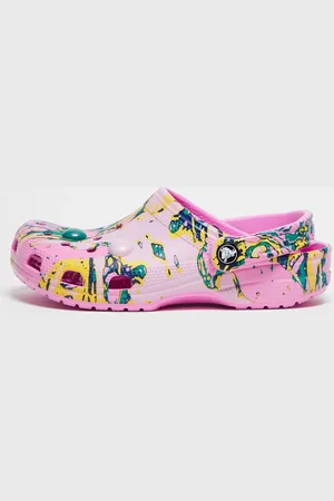 Crocs ASOS exclusive classic bubble marble clogs in taffy pink