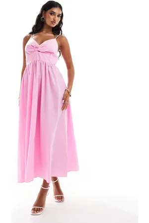 River Island Poplin midi dress in light