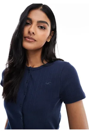 Hollister Pointelle short sleeve cardigan in