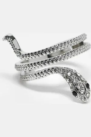 ASOS ASOS DESIGN Curve ring with wrap around snake detail in tone