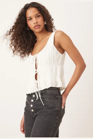 Abercrombie & Fitch Ruched tie front top in