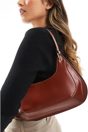 ASOS Shoulder bag with panel detail and ring hardware in tan