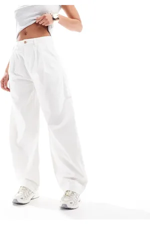 ASOS Pleated barrel leg trouser in ecru