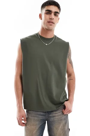 ASOS Heavyweight oversized tank in khaki