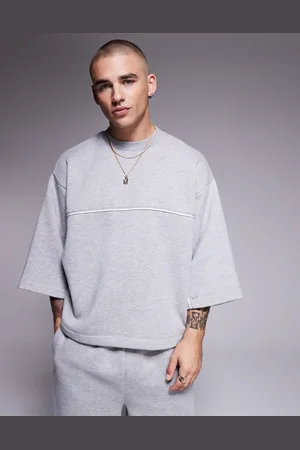 ASOS Oversized sweatshirt with 3/4 length sleeve in marl