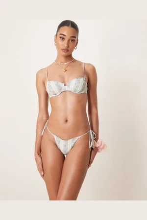 Wild Lovers Milkshake tie side bikini bottom in blue