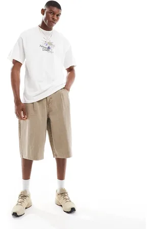Bershka Oversized jorts in sand