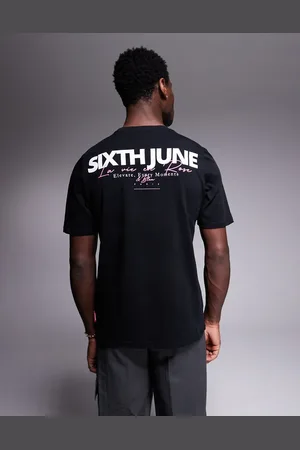 Sixth June Script logo back print t-shirt in
