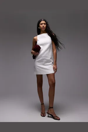 & OTHER STORIES & linen mini dress with boat neck in