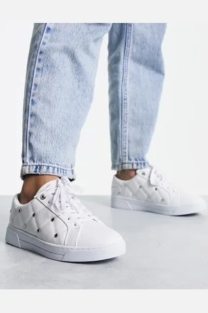 Ted Baker Libbin quilted trainer with magnolia studs in