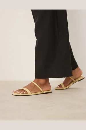 Calvin Klein Flat double strap sandals in butter