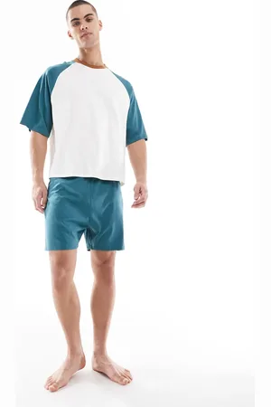 ASOS Boxy nightwear set with raglan sleeve in ecru