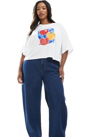 ASOS ASOS DESIGN Curve barrel leg jeans in rinse