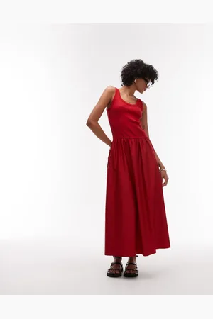& OTHER STORIES & mixed jersey and woven maxi dress with volume hem in