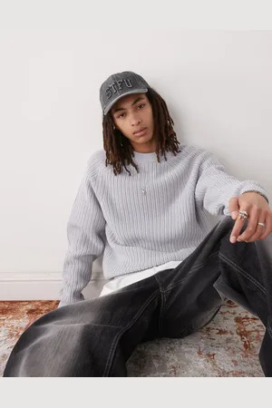 COLLUSION Knitted crew neck jumper in light