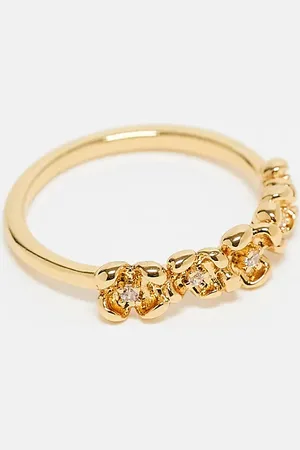 ASOS ASOS DESIGN Curve 14k plated ring in floral design