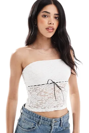 Hollister Lace peplum tube top in