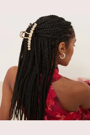 ASOS Metal XL hair claw with flower design and pearl detail