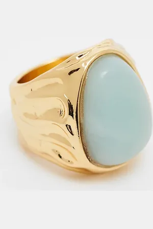 ASOS Limited Edition 14k plated ring with real amazonite stone