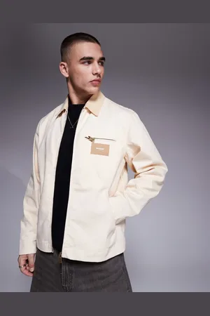 Sixth June Contrast collar trucker jacket co-ord in cream