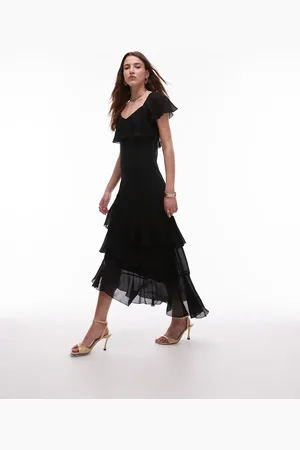 & OTHER STORIES & asymmetric midaxi dress with tiered ruffles in