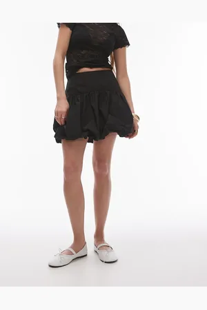 Topshop Bubble tiered taffeta mini skirt in