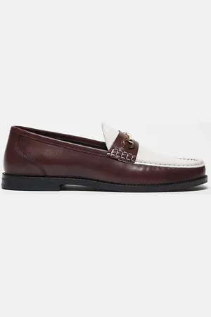 ASOS Loafers in burgundy and white leather