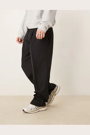 ASOS Smart wide leg trousers with front inverted pleats in with elasticated waist