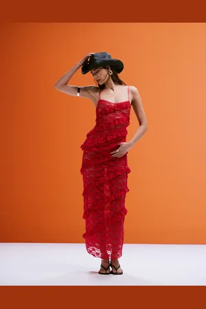 Wild Lovers Mermaid maxi beach skirt with lace detail in