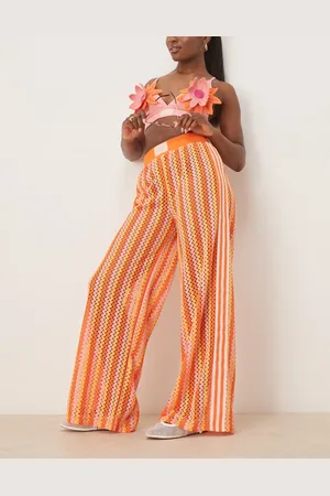 adidas Crochet track pants in and orange