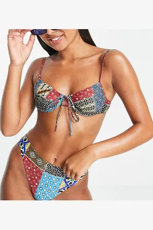 Reclaimed Inspired underwired bikini top in bandana print