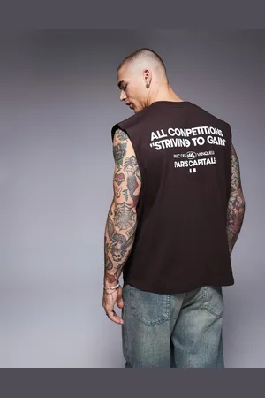 ASOS Boxy oversized tank with text graphic in