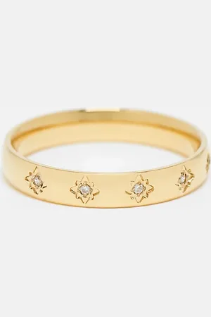 ASOS ASOS DESIGN Curve stainless steel ring with star crystal detail in tone