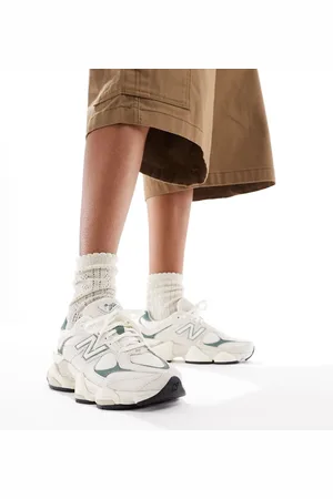 New Balance 9060 trainers in off and green