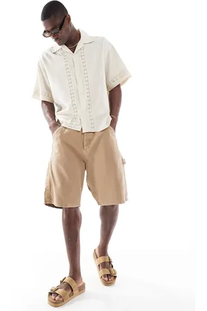 JACK & JONES Baggy fit carpenter shorts in tan