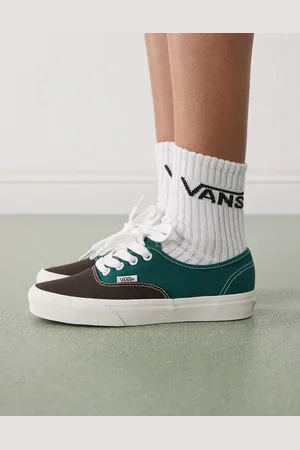 Vans Authentic duo colour trainers with oversized laces in and green