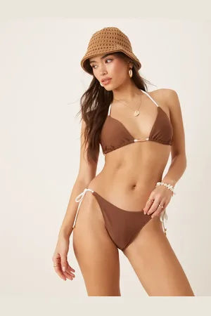 Abercrombie & Fitch Swimwear tie side cheeky bikini bottom co-ord in