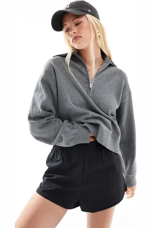 Cotton On Cotton On preppy half zip pullover in marle
