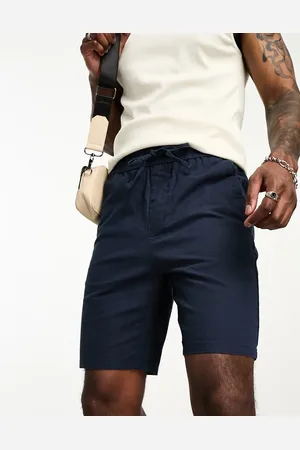 Only & Sons Linen mix tie waist shorts in