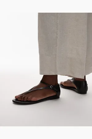 MANGO Leather closed back sandal in
