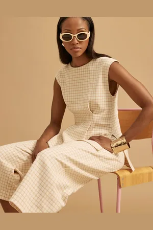 River Island Gingham shell top in cream