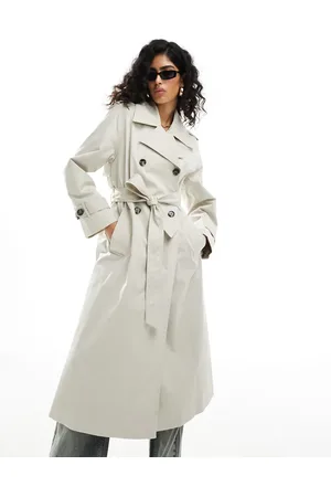 MANGO Oversized trench coat in light beige