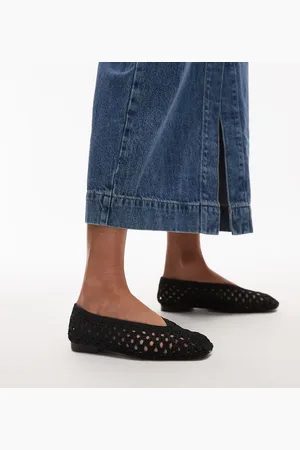 Topshop Beatti woven flat shoe in