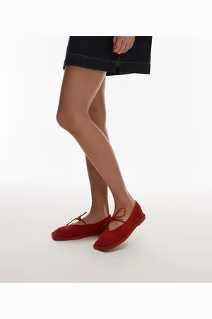 Topshop Alaia suede ballet with tie in