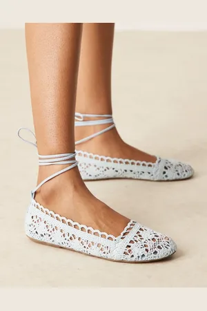 ASOS Larissa ankle-tie ballets in baby crochet
