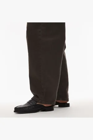 Topshop Anna leather flat shoe mule in
