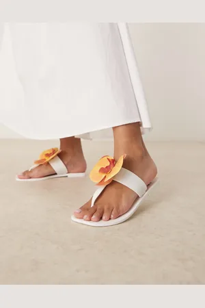 ASOS Flutter orchid flower jelly flip flop sandal in
