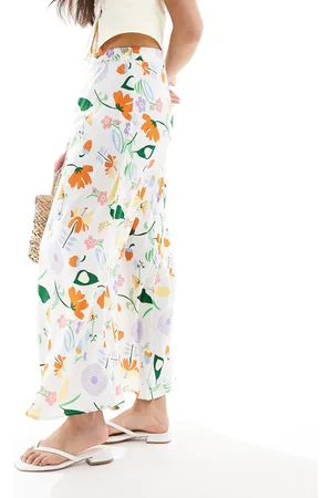 ONLY Floral print maxi skirt in